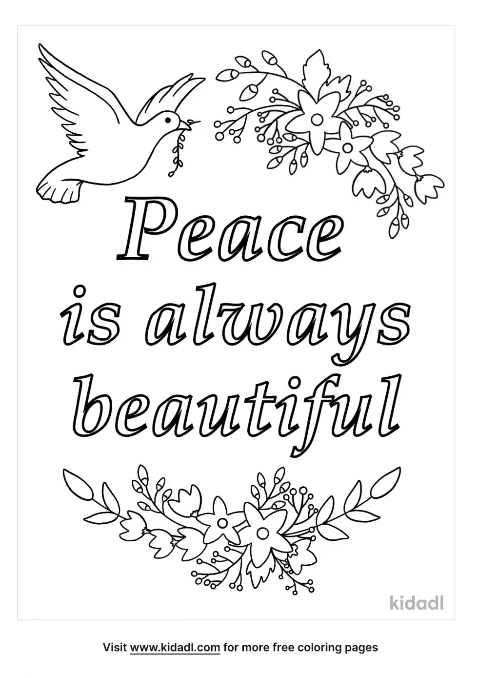 Peace Is Always Beautiful Coloring Page