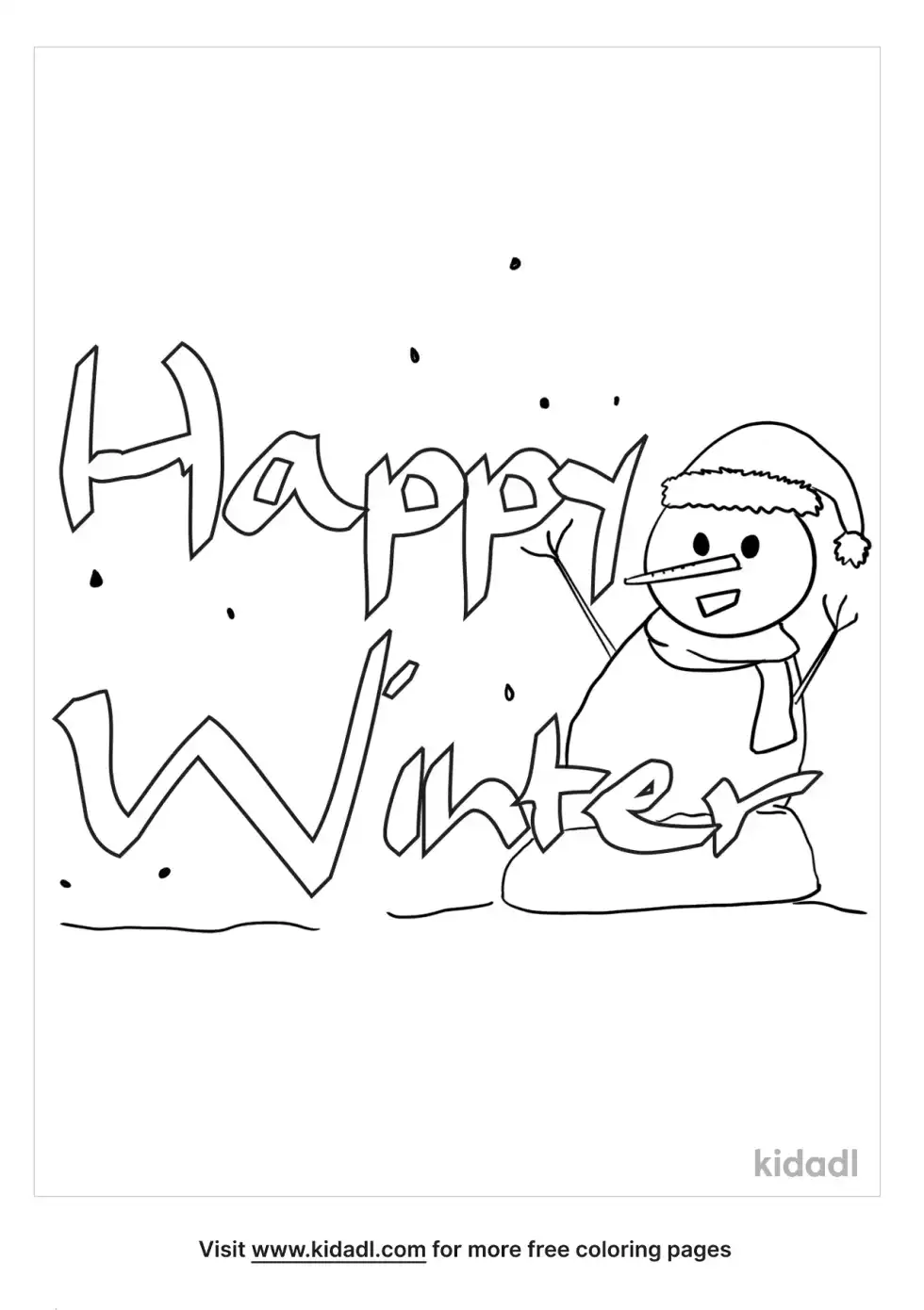 Happy Winter Coloring Page