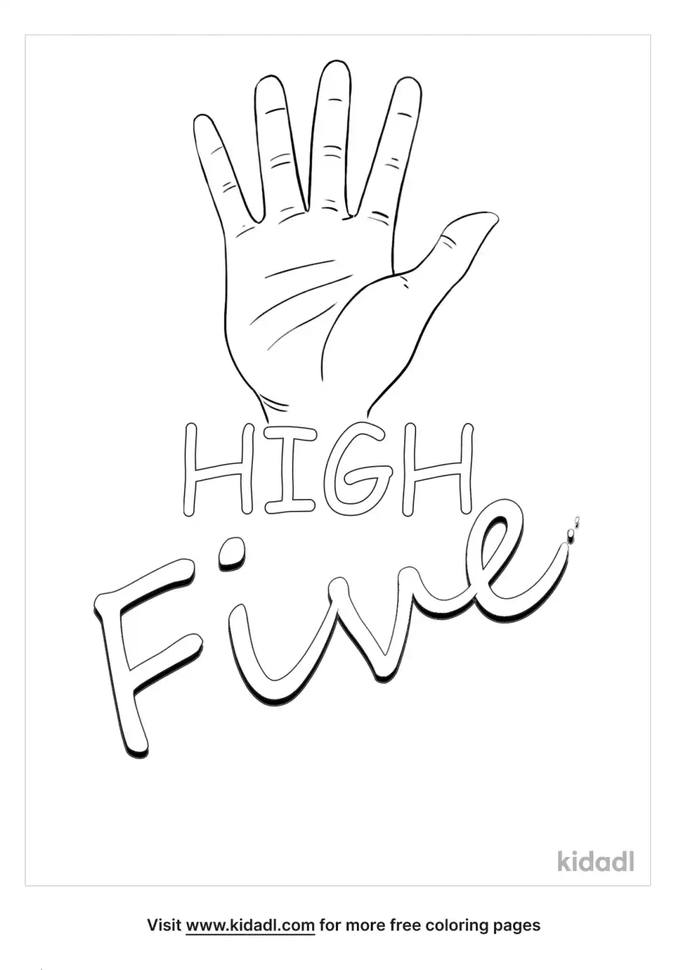 High Five Coloring Page