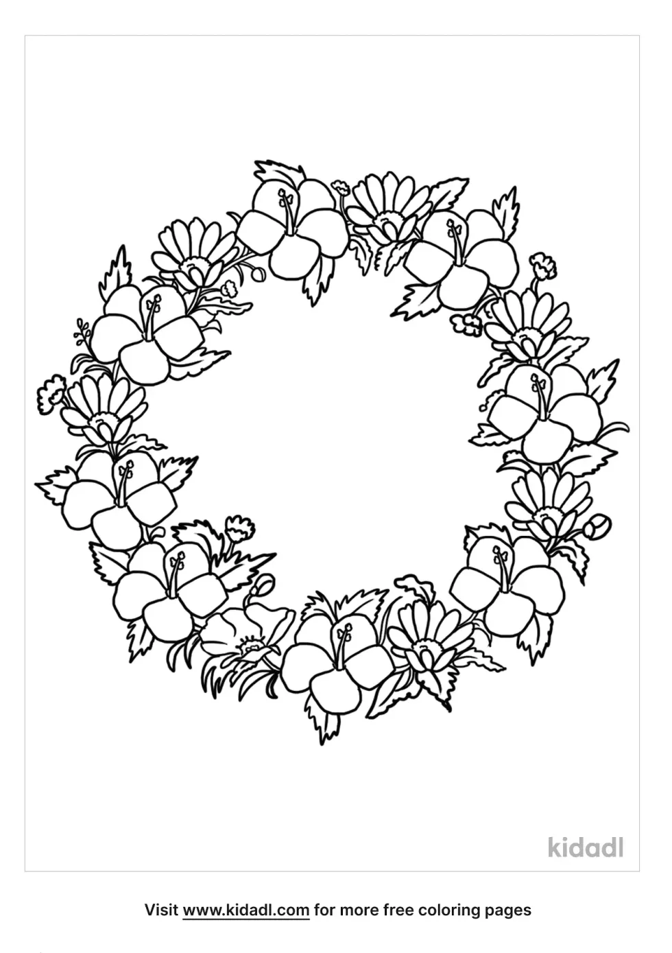 Lei Wreath Coloring Page