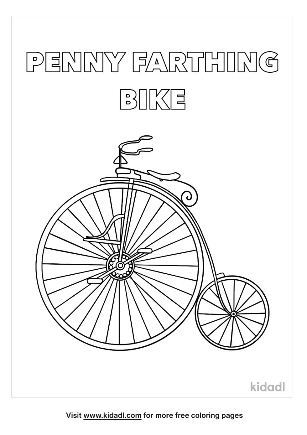 Penny Farthing Bike Coloring Page