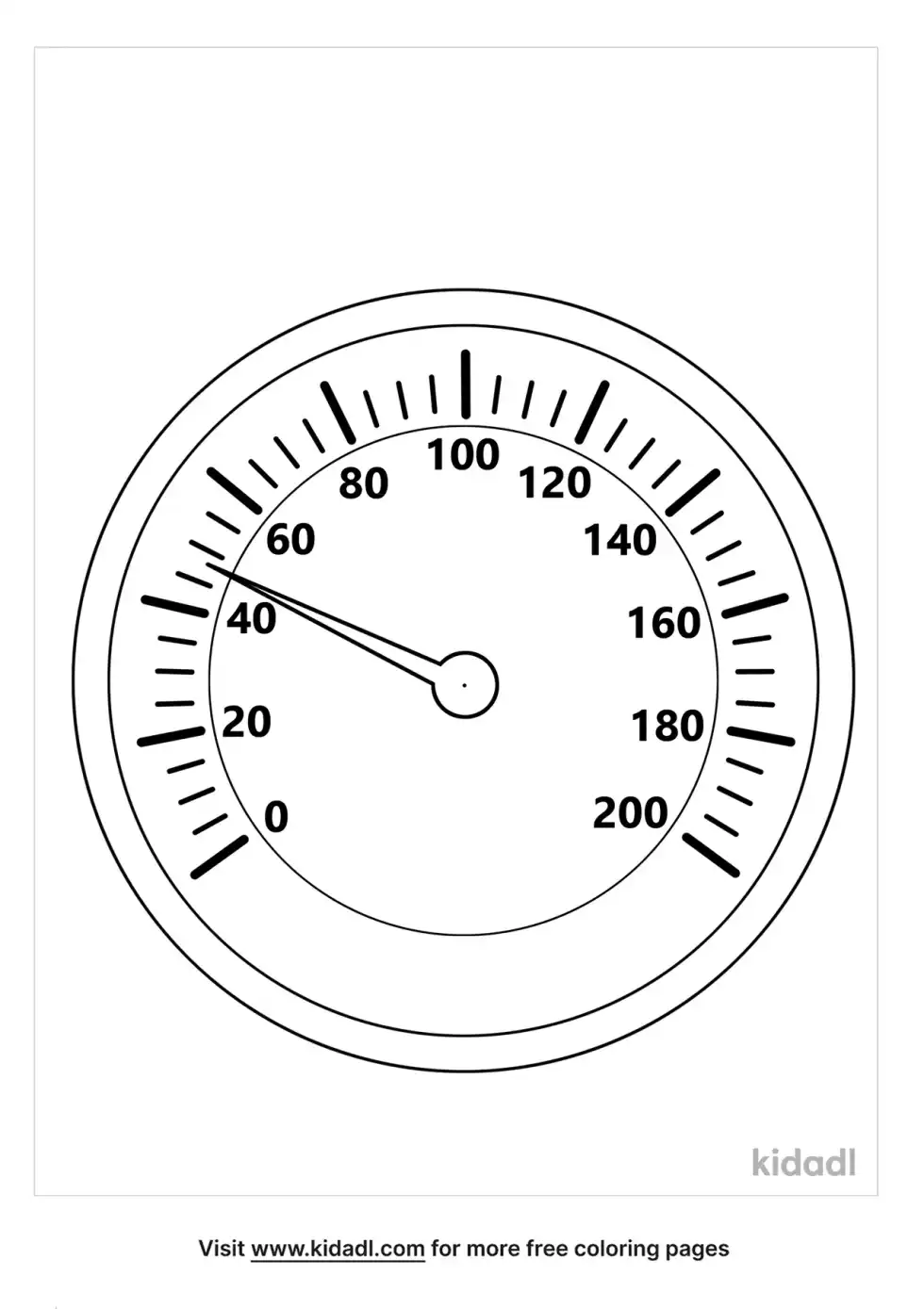 Speedometer 200 Coloring Page