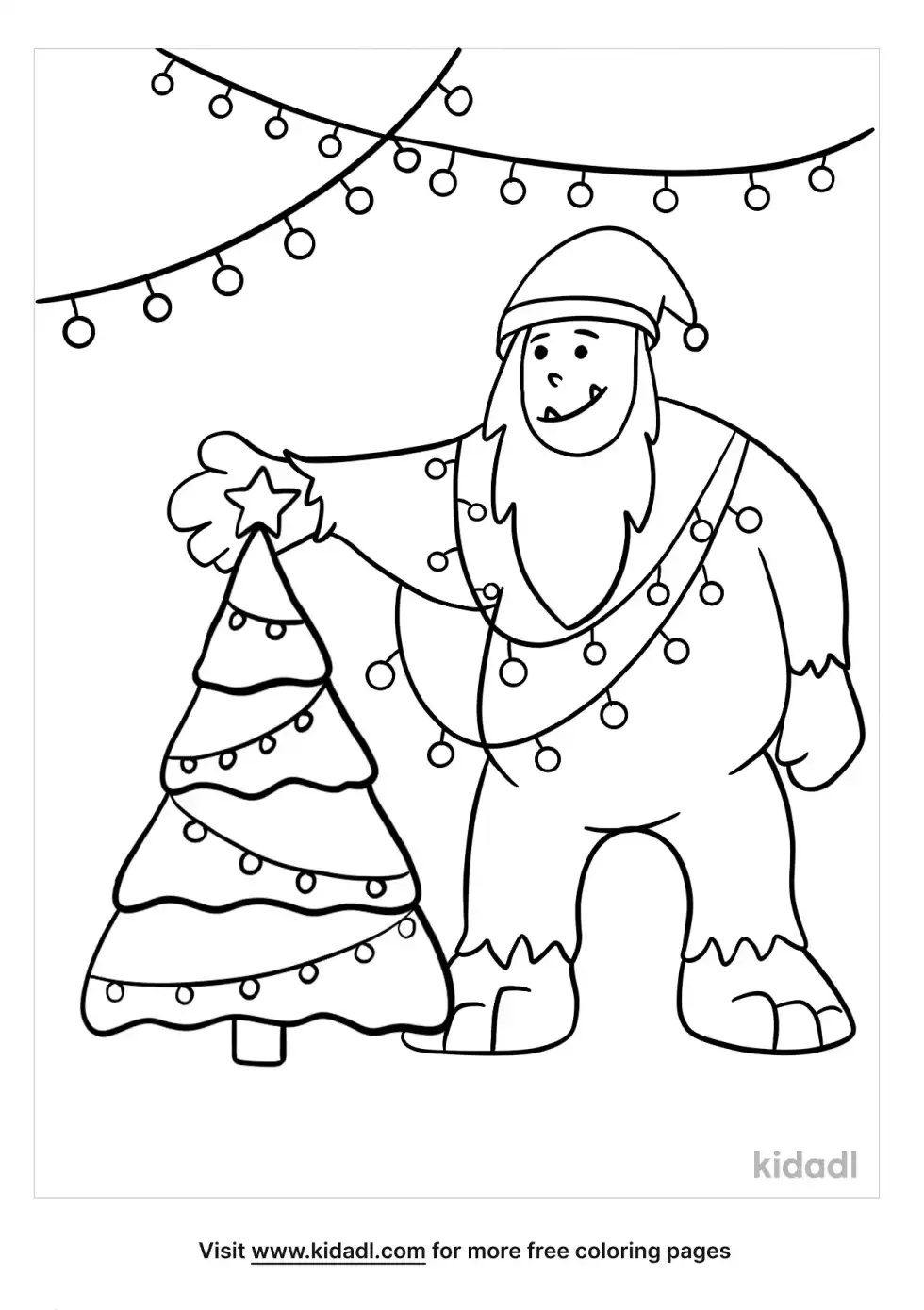 Christmas Yeti Coloring Page