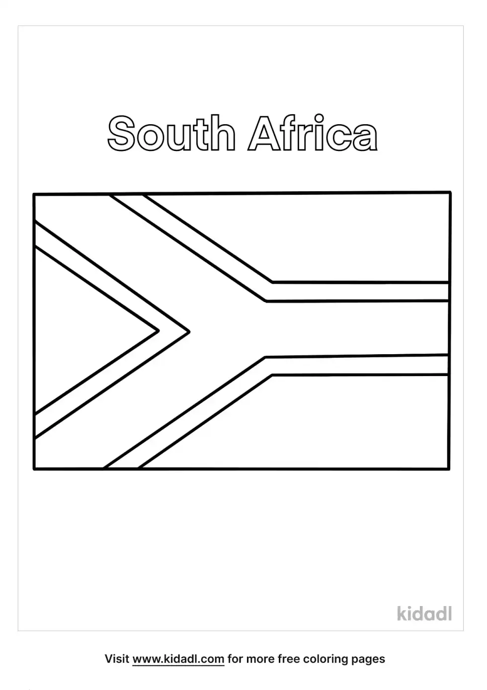 South Africa Flag Coloring Page