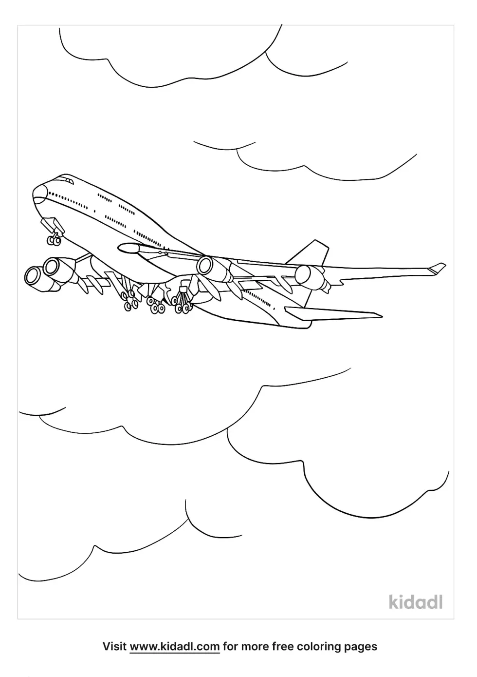 Jumbo Jet Coloring Page | Kidadl