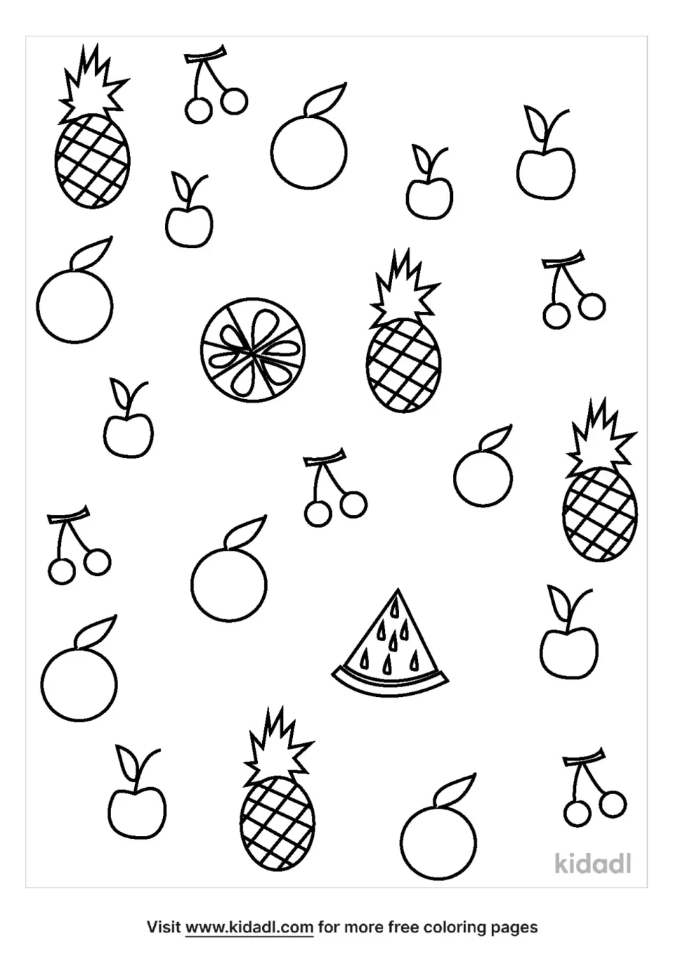 Fruit Pattern Coloring Page