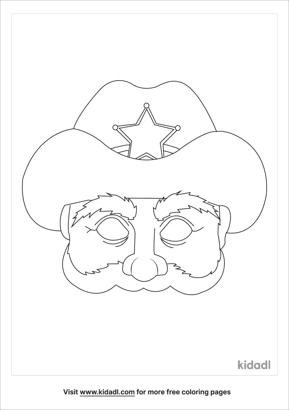 Cowboy Mask Coloring Page