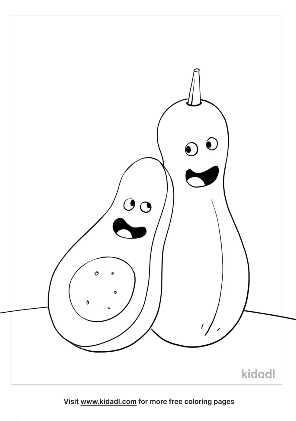 Butternut Squash Coloring Page
