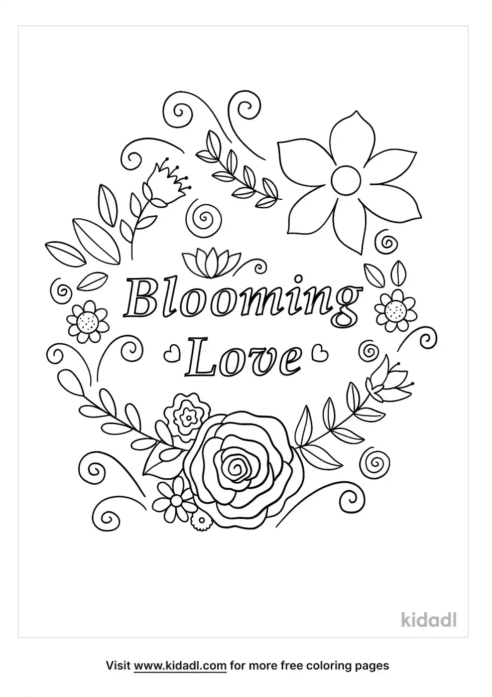 Blooming Love Coloring Page