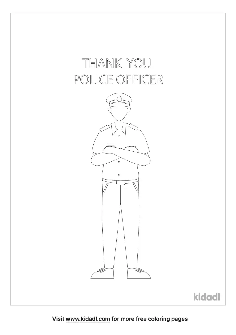 Thank A Police Officer Coloring Page