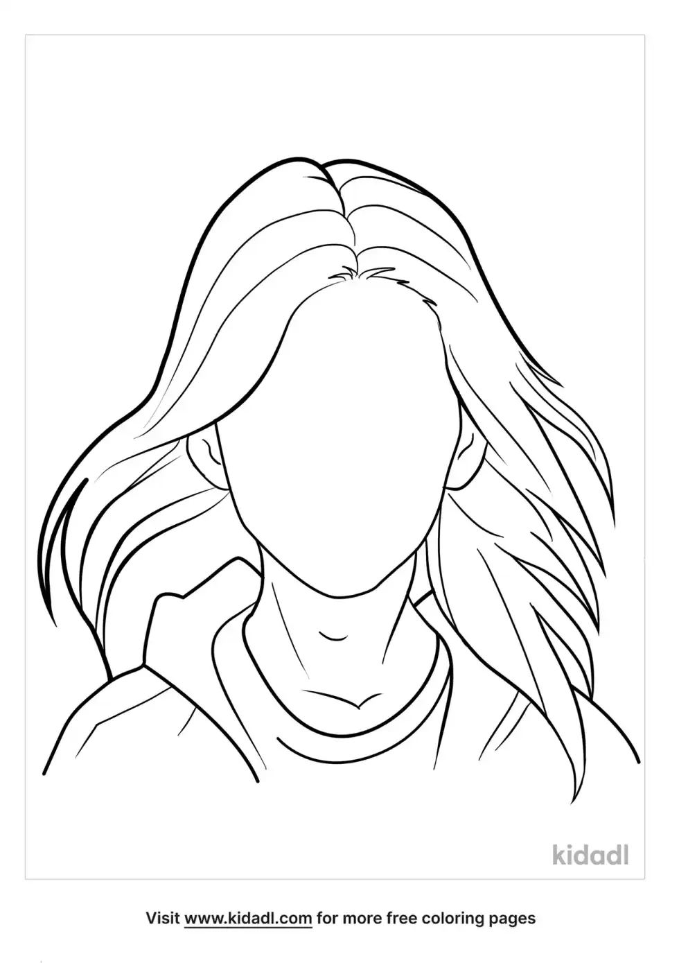 Girl Blank Face Coloring Page