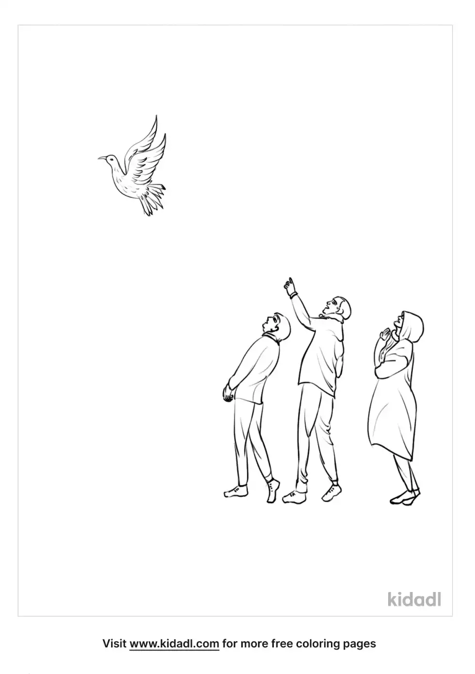 Bird Watching Coloring Page