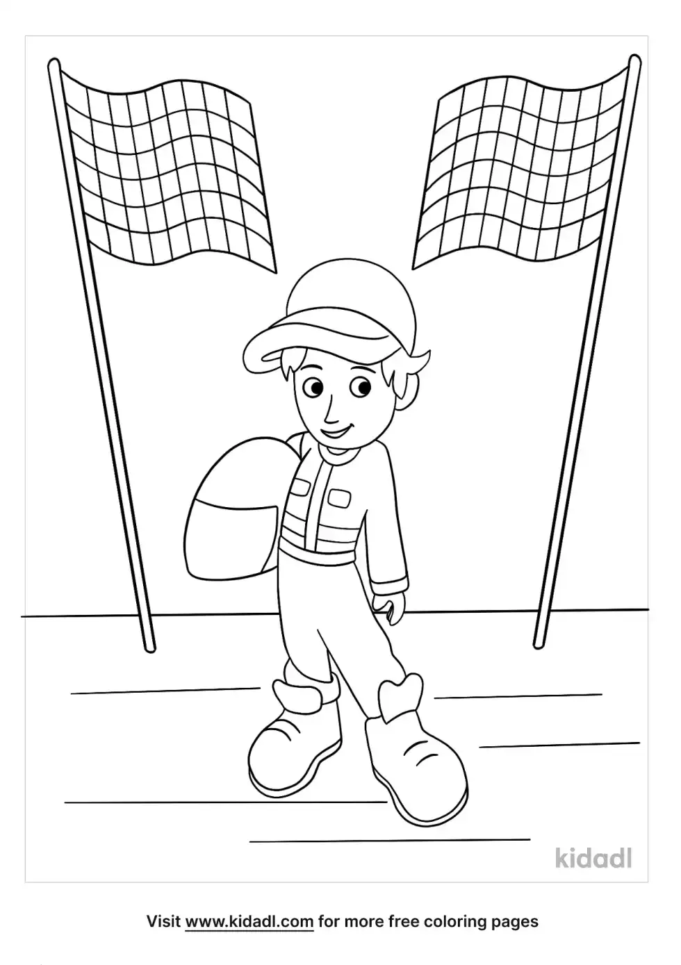 Race Car Driver Coloring Page