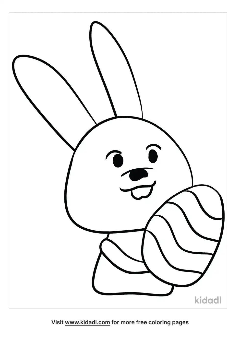 Bunny Holding Egg Coloring Page