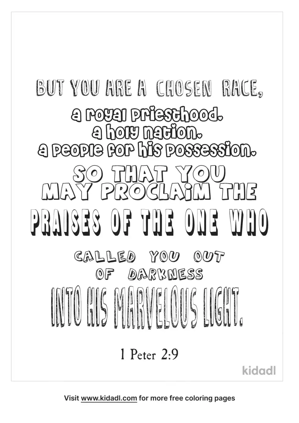 I Peter 2:9 Coloring Page