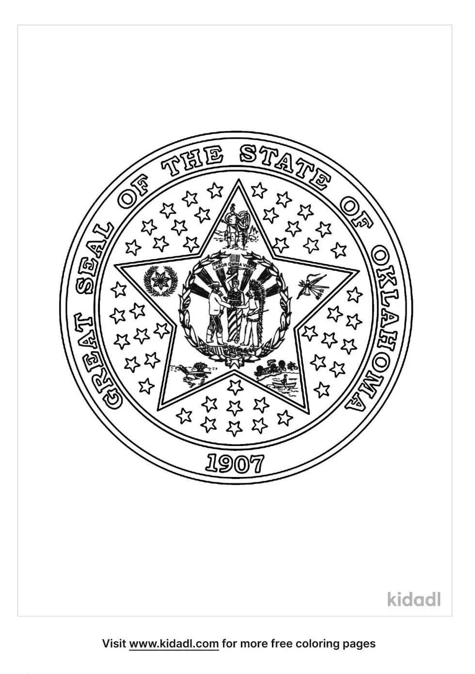 Oklahoma State Seal Coloring Page