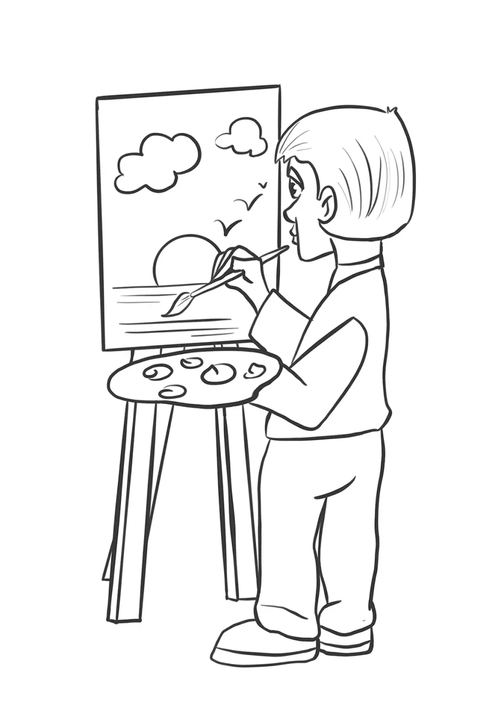 Artist Coloring Page