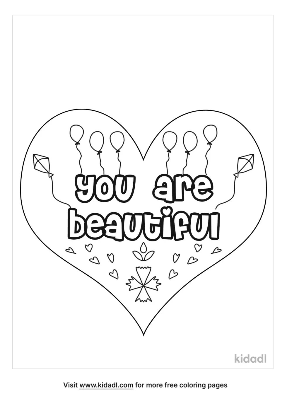 You Are Beautiful Coloring Page