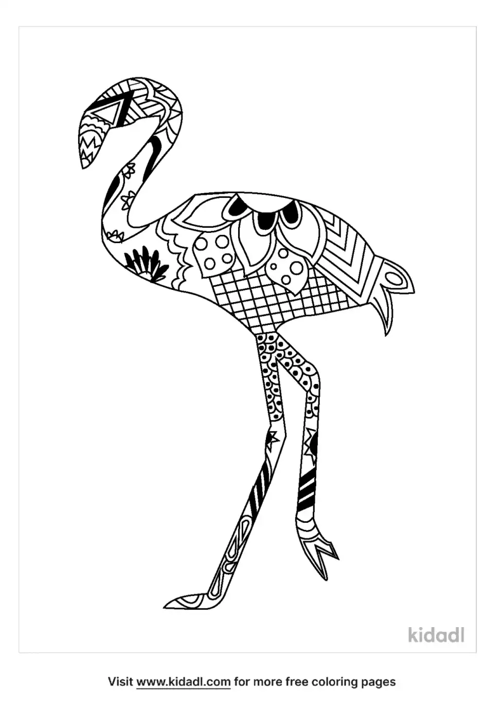Flamingo Mandala Coloring Page