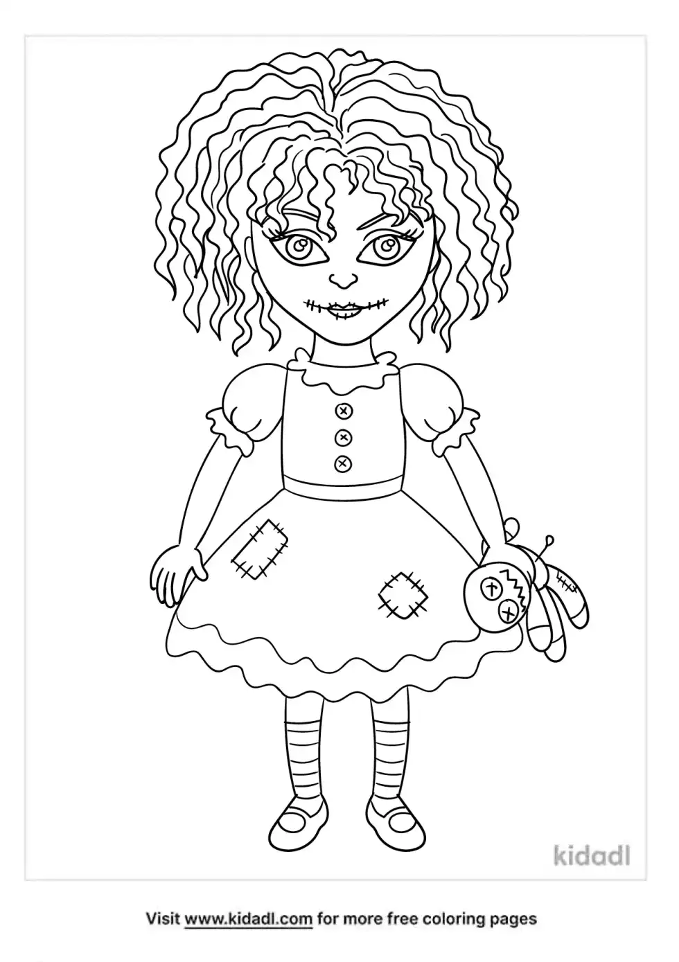 Voodoo Girl Coloring Page