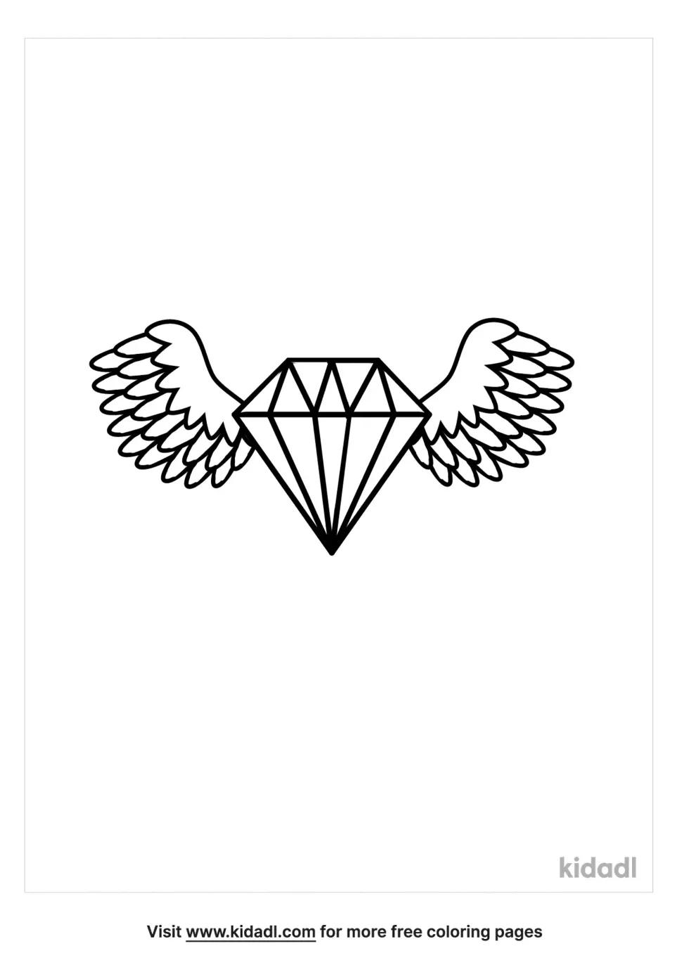 Diamonds With Wings Coloring Page
