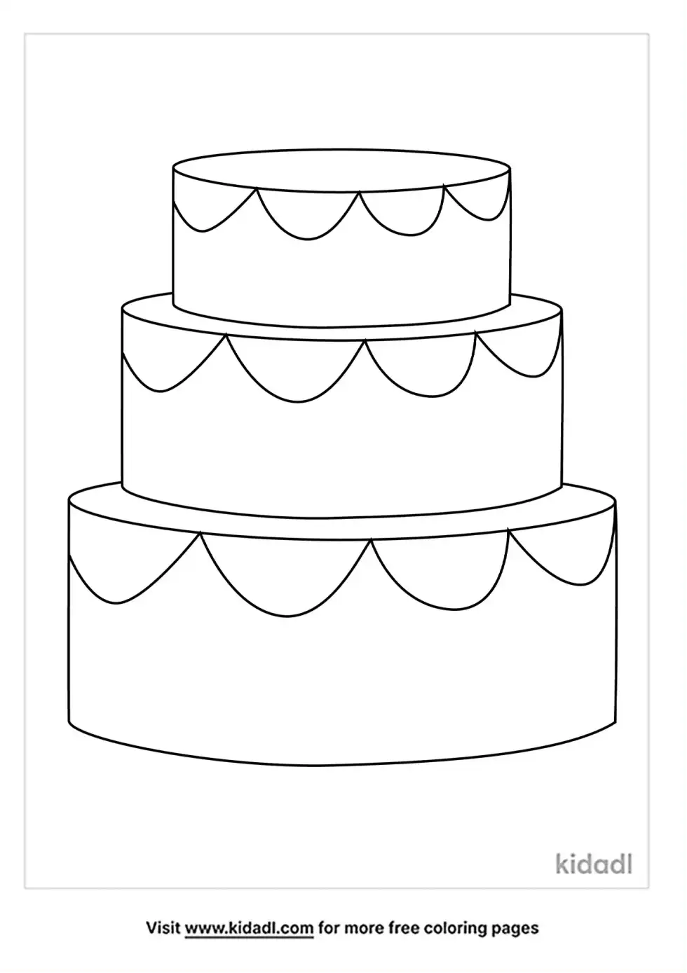Blank Birthday Cake Coloring Page