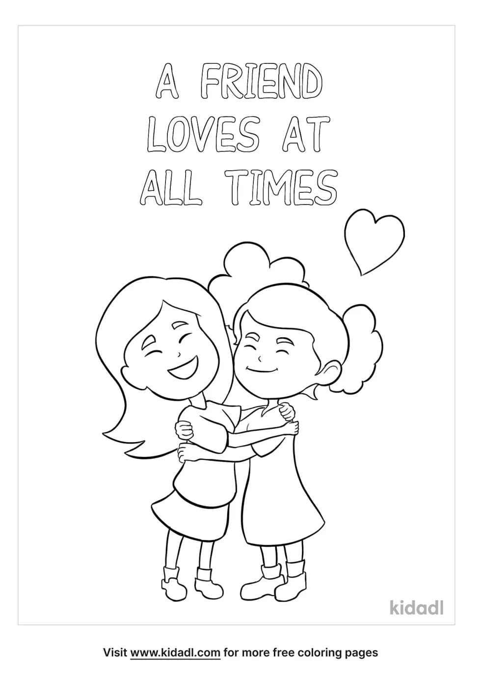 A Friend Loves At All Times Coloring Page