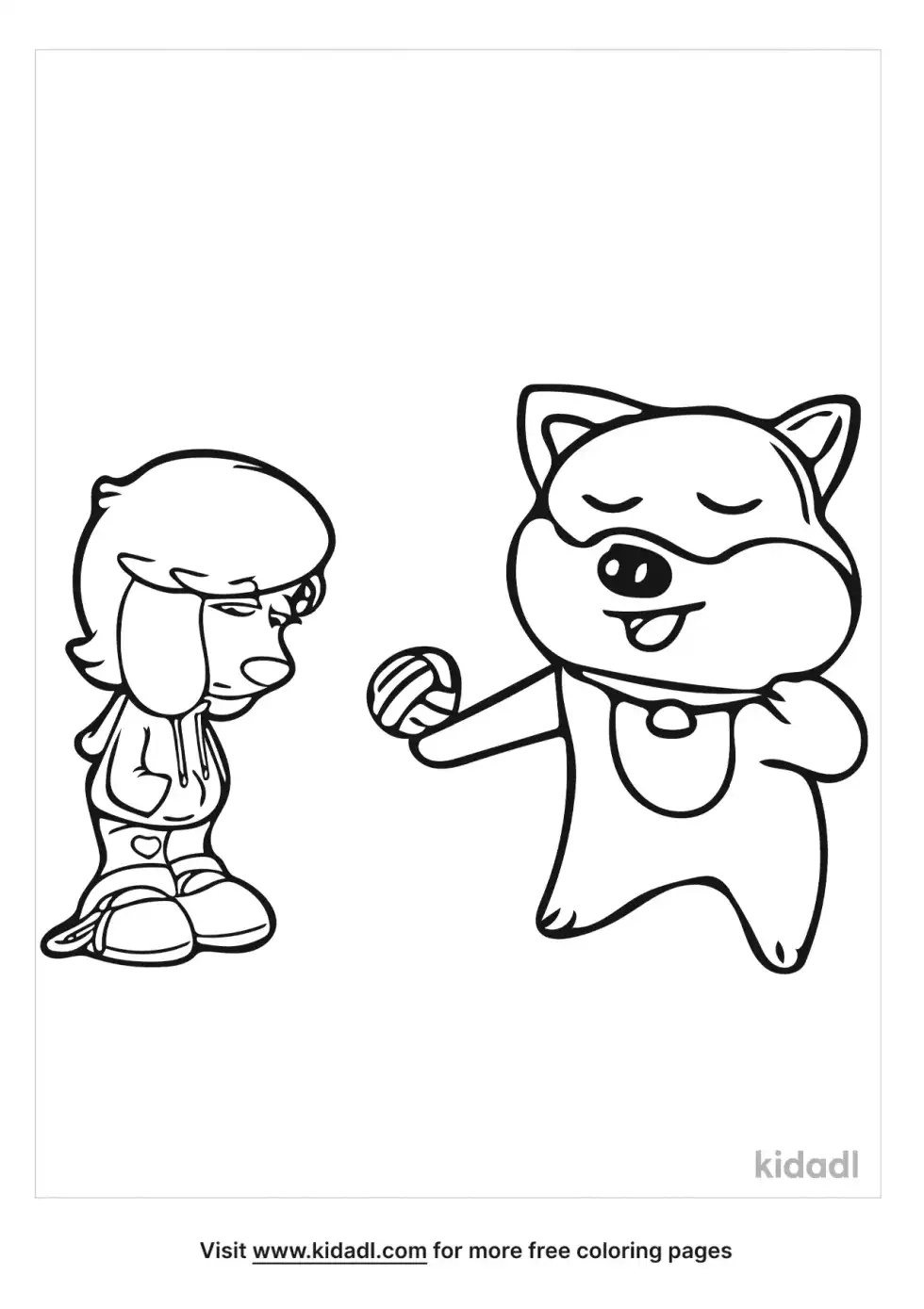 Bully Animal Cartoon Coloring Page