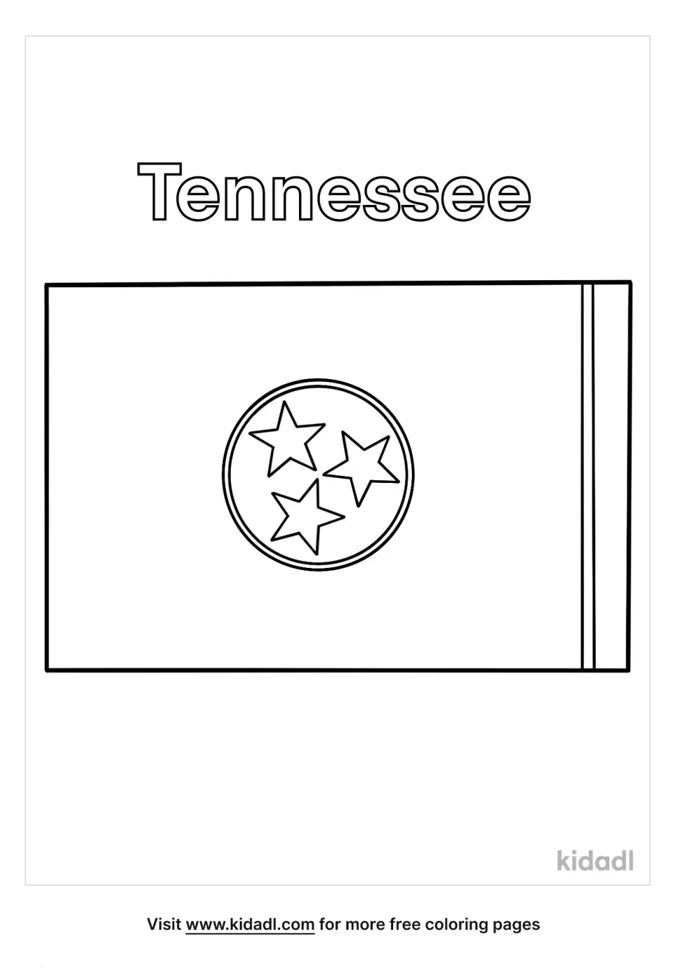 Tennessee Flag Coloring Page