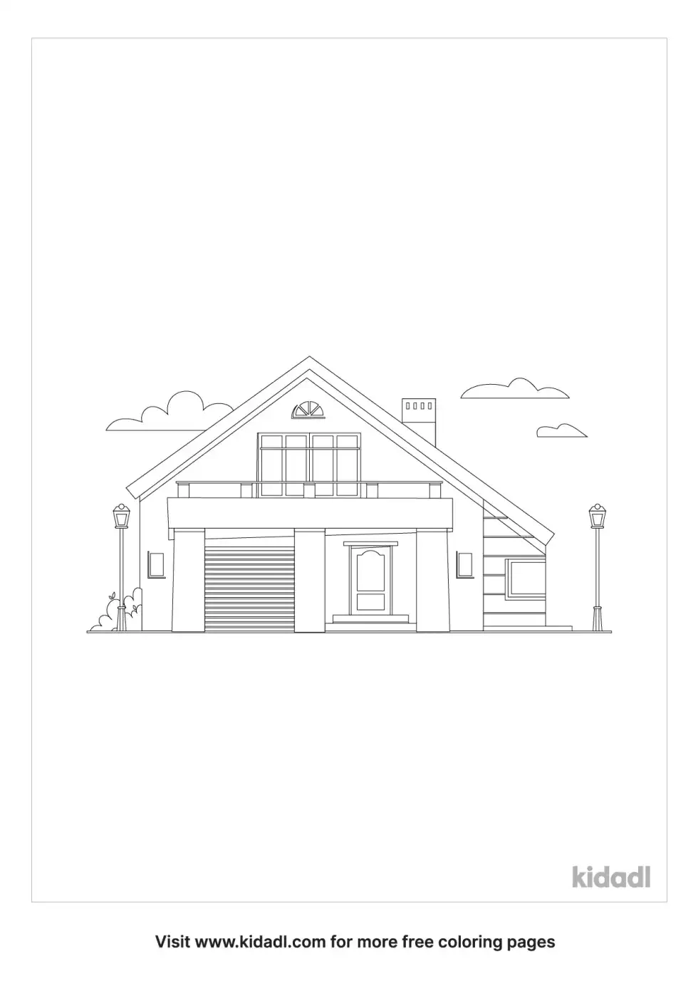 Front Of A House Coloring Page