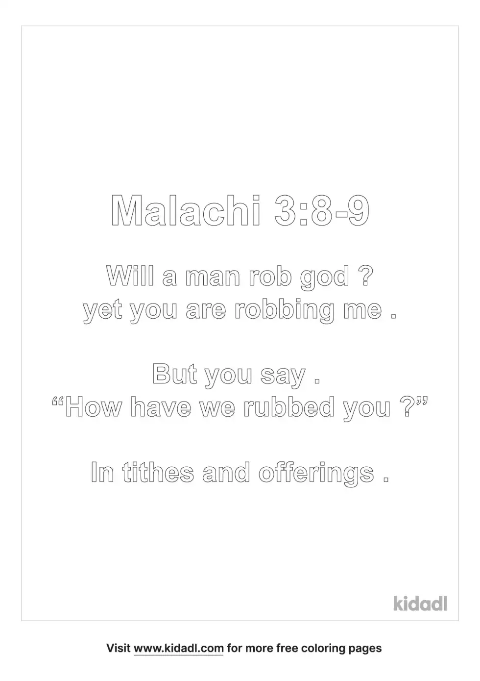 Malachi 3:8-9 For Kids Coloring Page