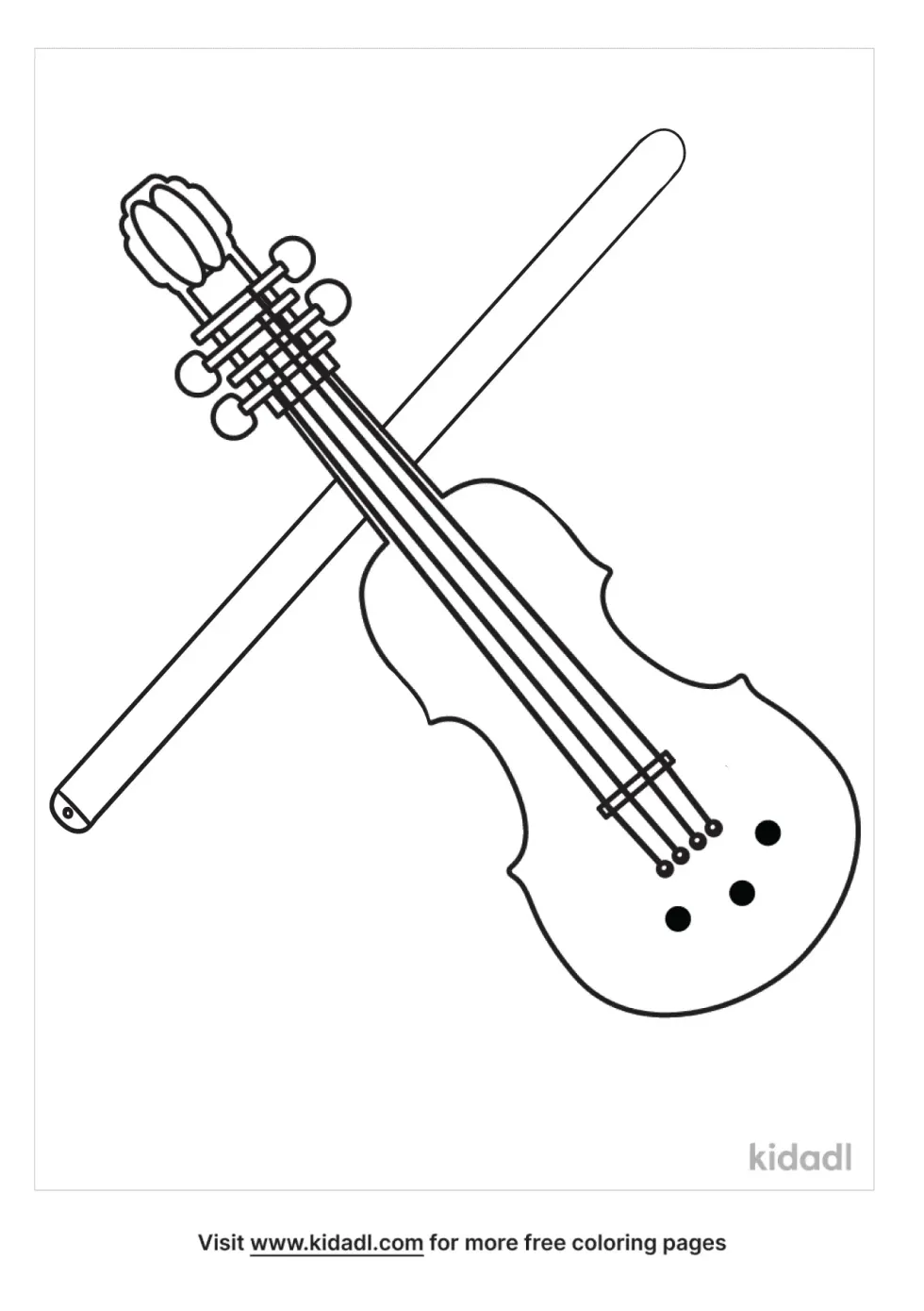 Violin With Its Bow Coloring Page