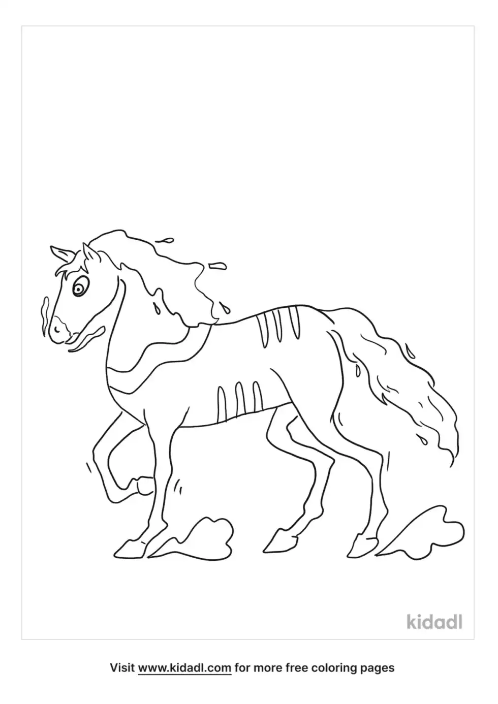 Zombie Horse Coloring Page