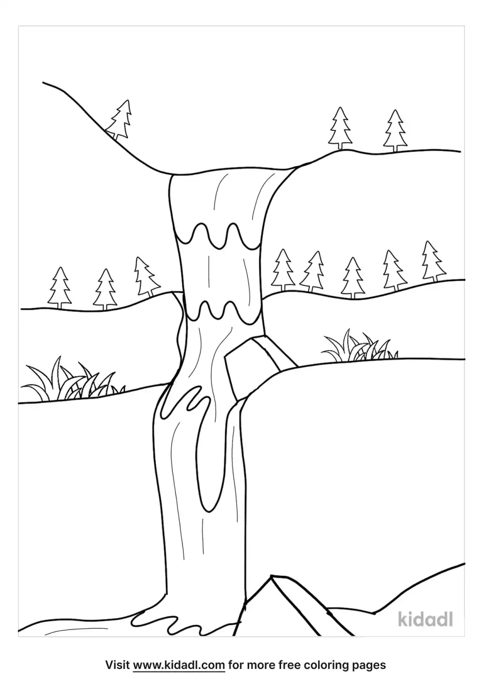 Waterfall Coloring Page