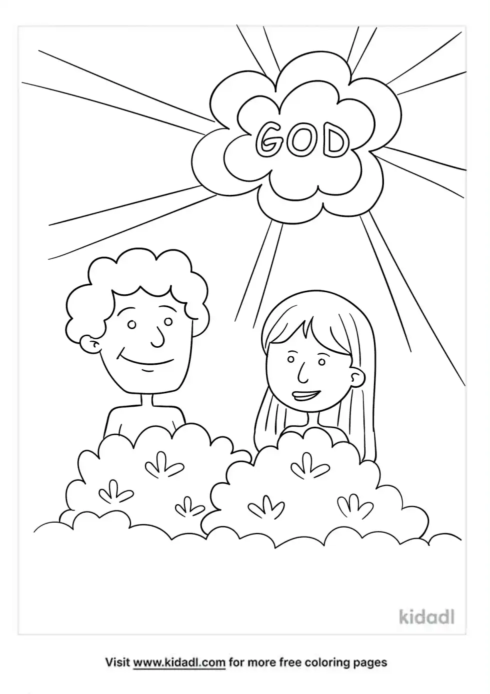 Adam And Eve Coloring Page