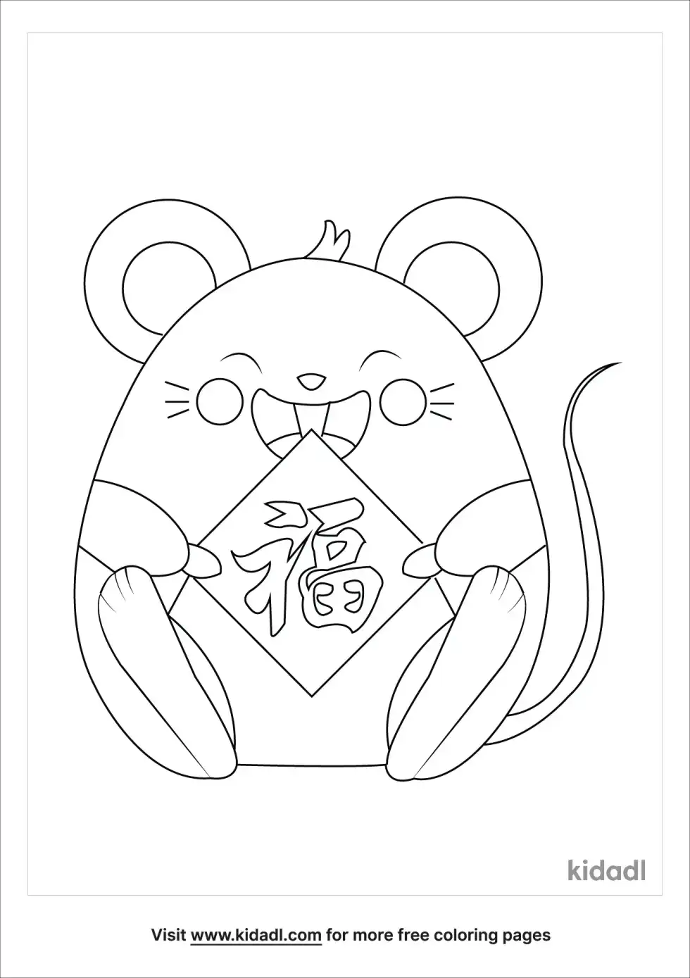 Chinese Zodiac Rat Coloring Page