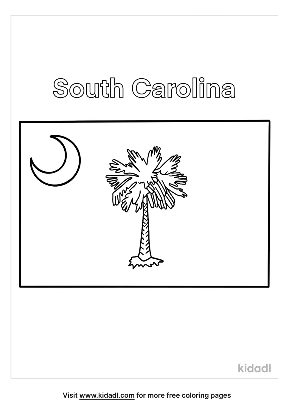 South Carolina Flag Coloring Page