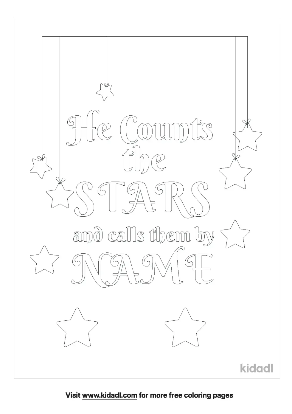 He Counts The Stars And Calls Them By Name Coloring Page