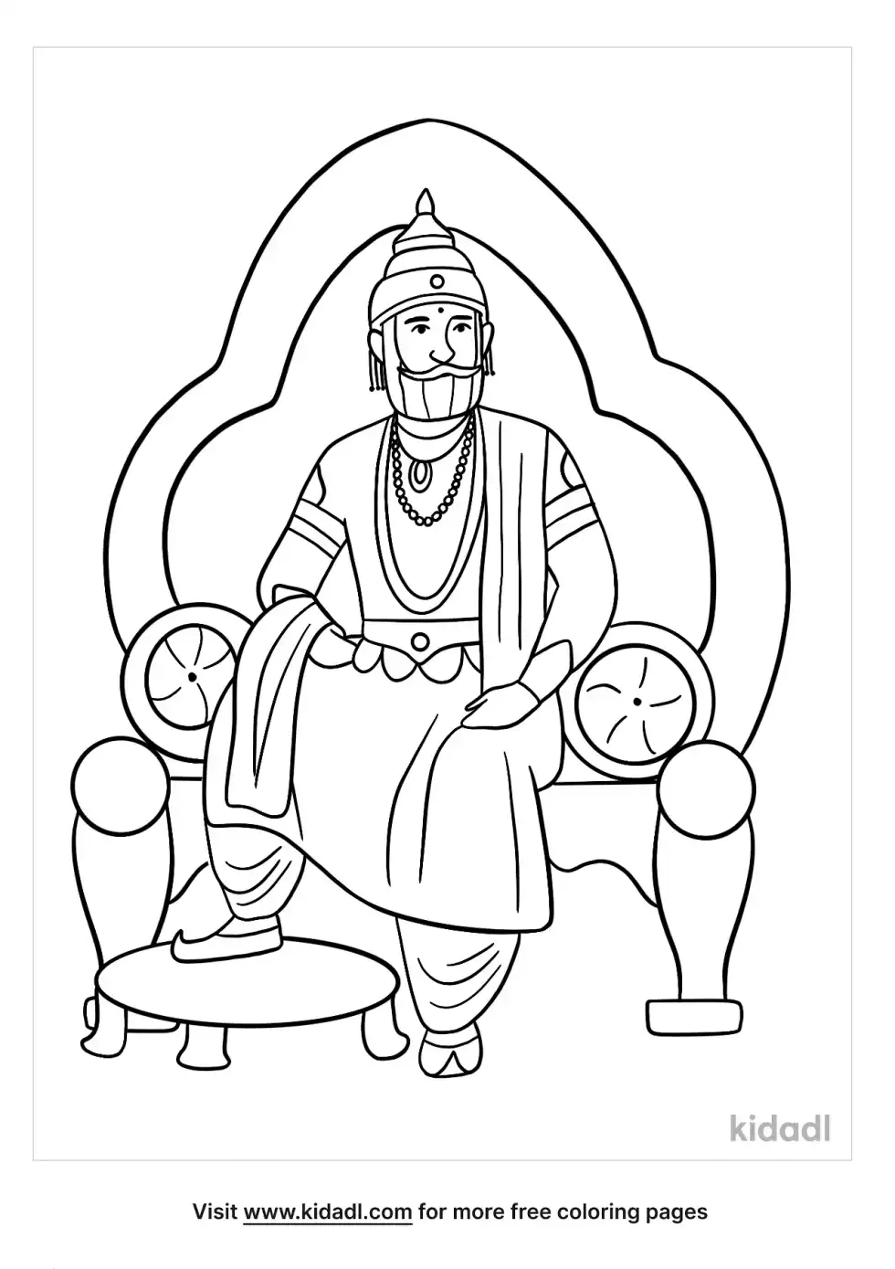 Indian King Coloring Page