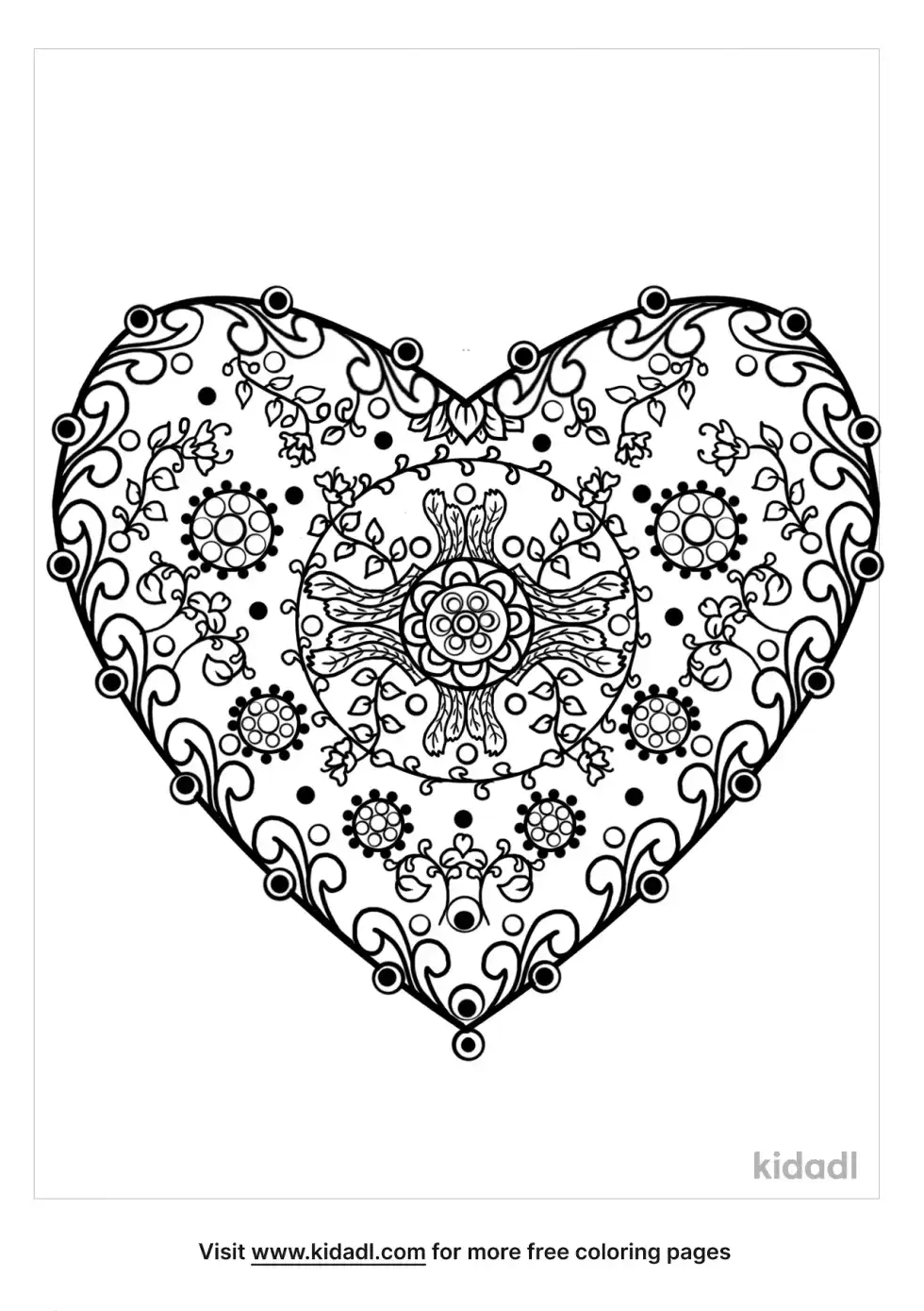 Intricate Heart Coloring Page