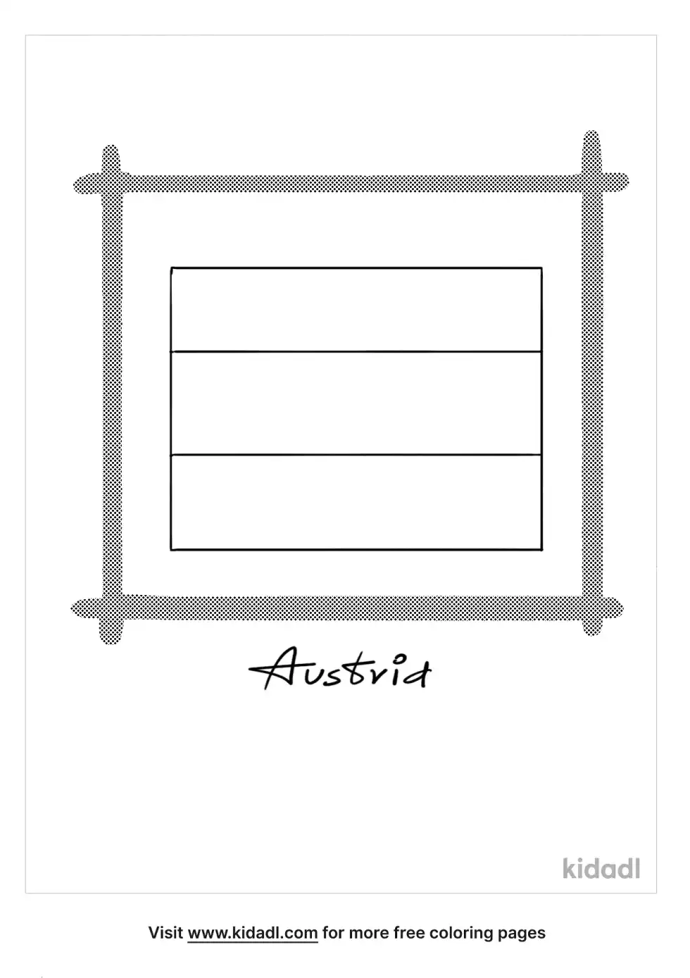 Austria Flag Coloring Page