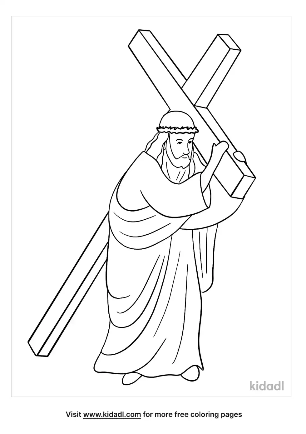 Jesus Carrying Cross Coloring Page