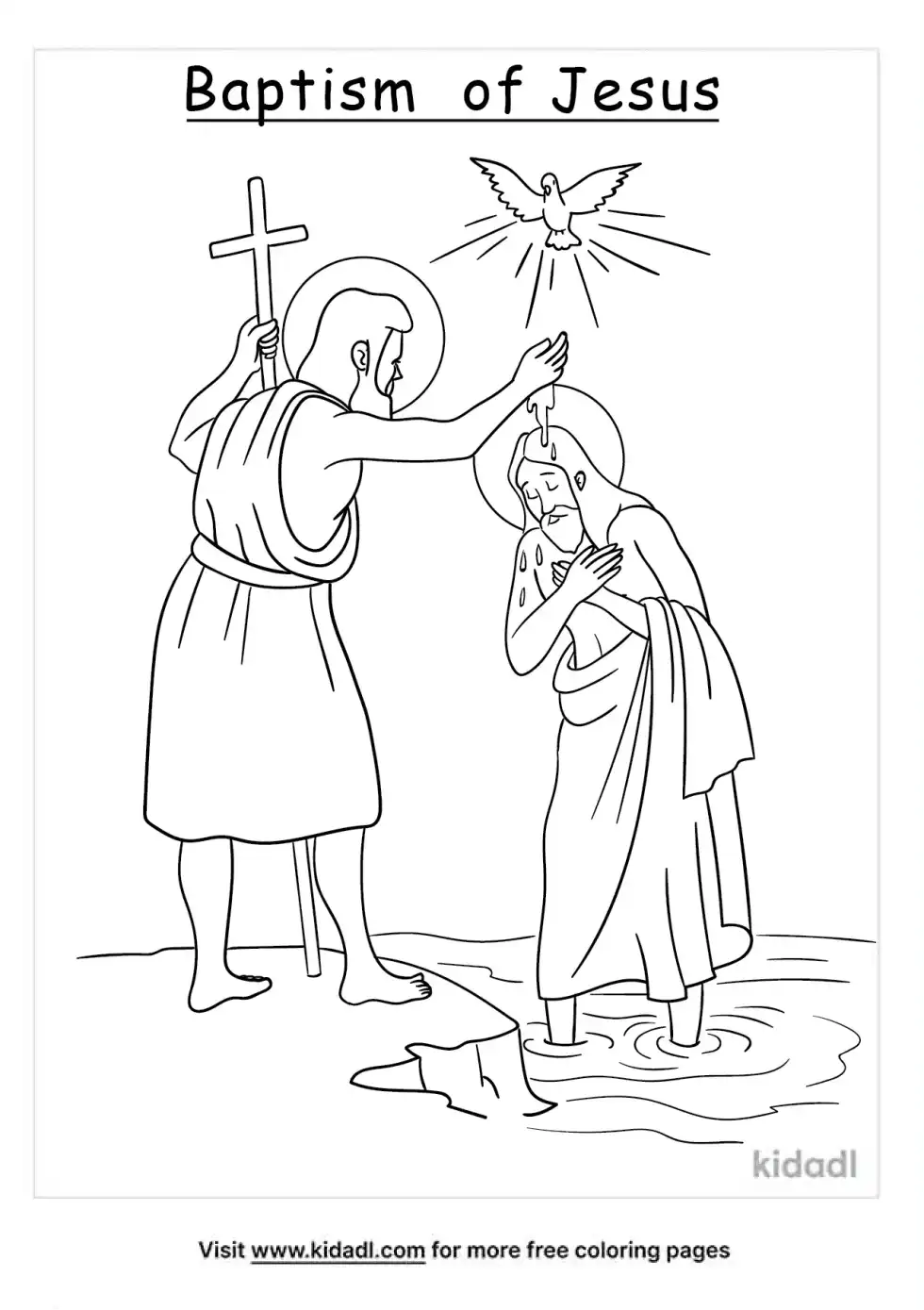 Baptism Of Jesus Coloring Page