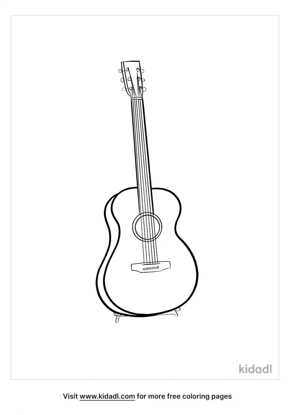 Acoustic Guitar Coloring Page