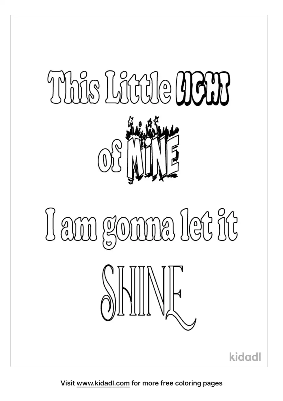 This Little Light Of Nine Im Gonna Let It Shine Coloring Page