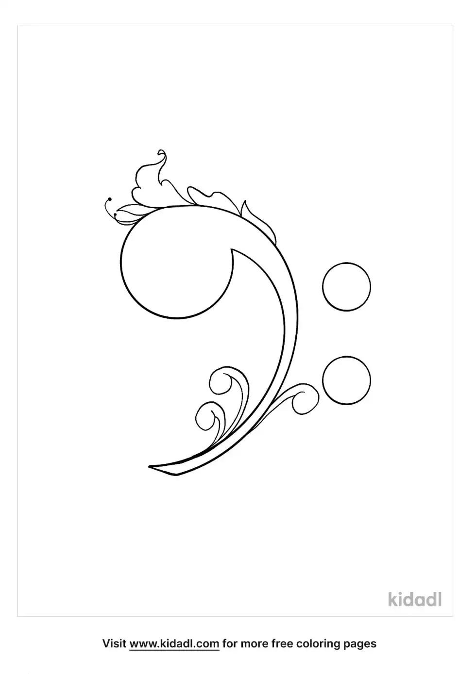 Bass Clef Coloring Page