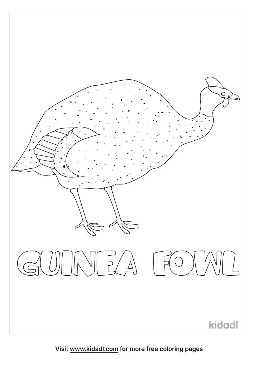 Guinea Fowl Coloring Page