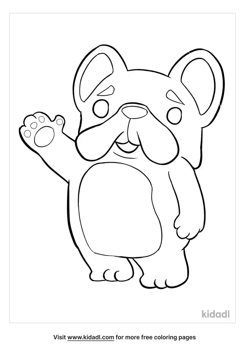 Friendly Bulldog Cartoon Coloring Page