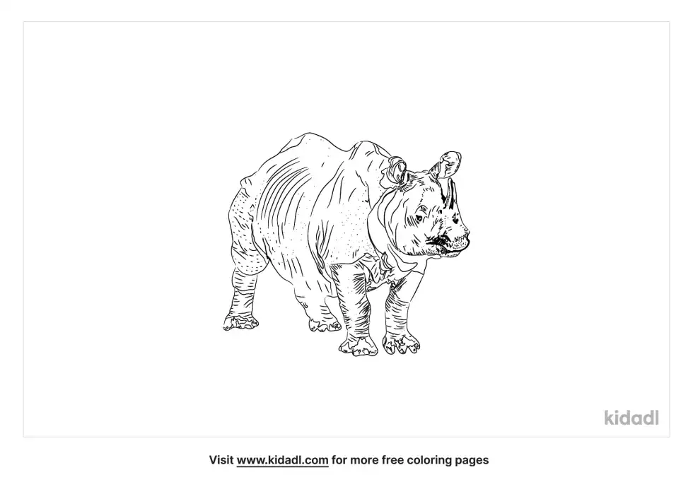 Indian Rhinoceros Coloring Page