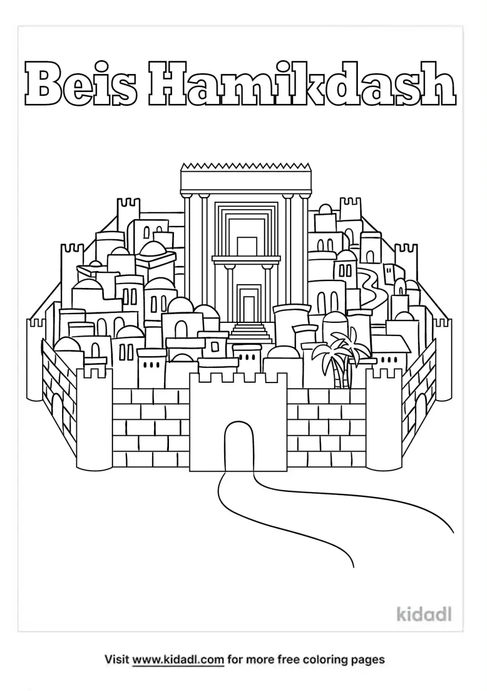 Beis Hamikdash Coloring Page